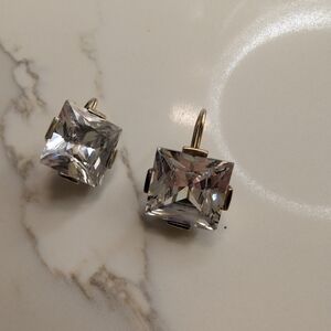 Chic Silver Crystal Drop Earrings